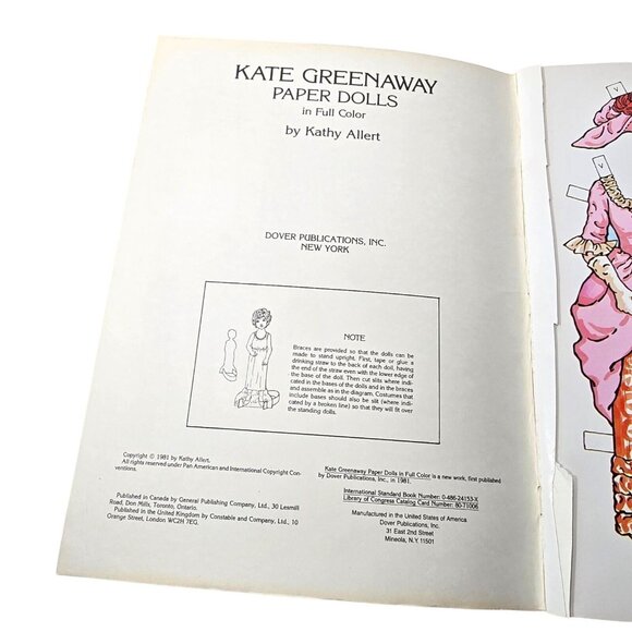 Kate Greenaway Paper Dolls Kathy Allert 1981 Dover Book Vintage Victorian Style - Picture 4 of 11